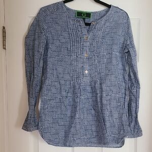 Women's Blue Patterned Top